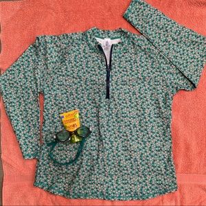 Lime Ricki Rash Guard in Tiny Floral, size 3X